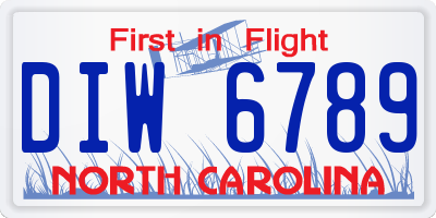 NC license plate DIW6789