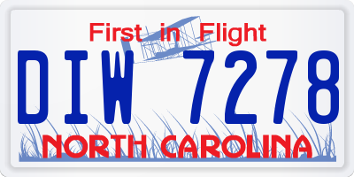 NC license plate DIW7278