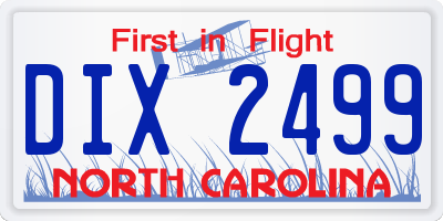 NC license plate DIX2499