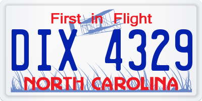NC license plate DIX4329