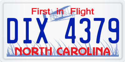 NC license plate DIX4379
