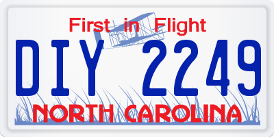 NC license plate DIY2249