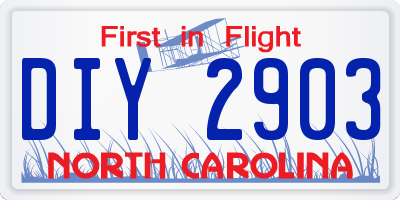 NC license plate DIY2903