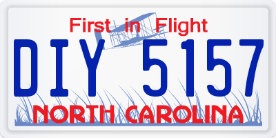 NC license plate DIY5157