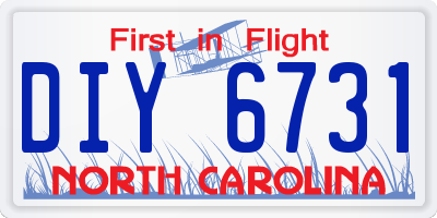 NC license plate DIY6731