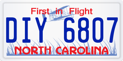 NC license plate DIY6807