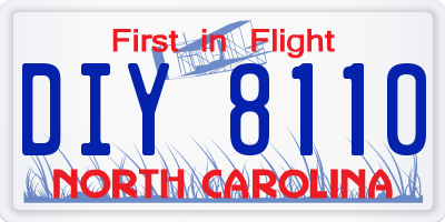 NC license plate DIY8110