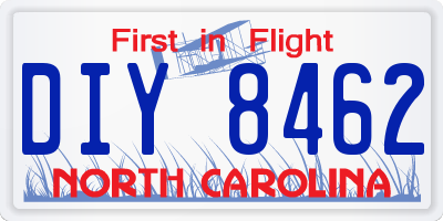NC license plate DIY8462