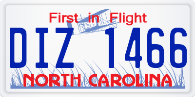 NC license plate DIZ1466