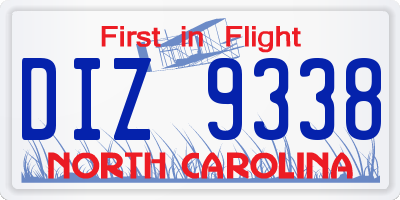 NC license plate DIZ9338