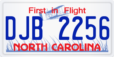 NC license plate DJB2256