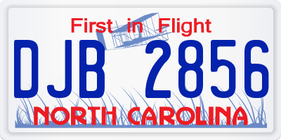 NC license plate DJB2856