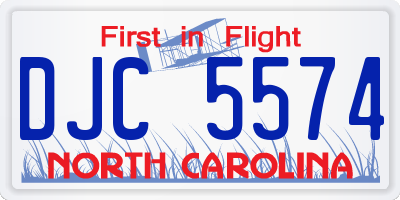 NC license plate DJC5574