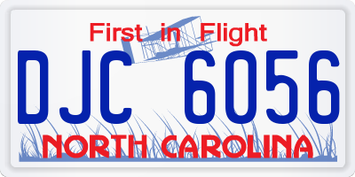 NC license plate DJC6056