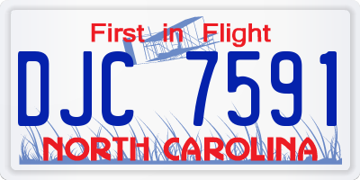 NC license plate DJC7591