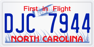NC license plate DJC7944