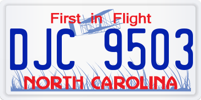 NC license plate DJC9503