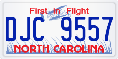NC license plate DJC9557