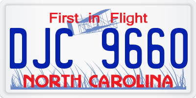 NC license plate DJC9660