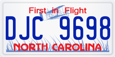 NC license plate DJC9698