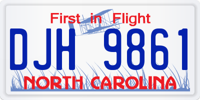NC license plate DJH9861