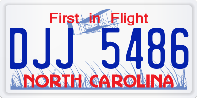 NC license plate DJJ5486
