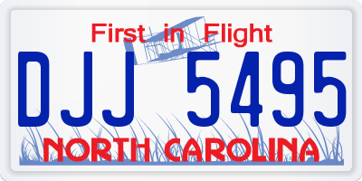 NC license plate DJJ5495
