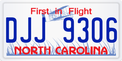 NC license plate DJJ9306