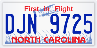 NC license plate DJN9725