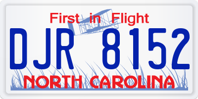 NC license plate DJR8152