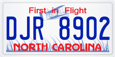 NC license plate DJR8902