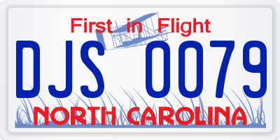 NC license plate DJS0079