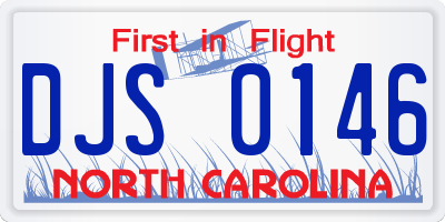NC license plate DJS0146