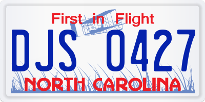 NC license plate DJS0427