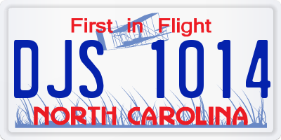 NC license plate DJS1014
