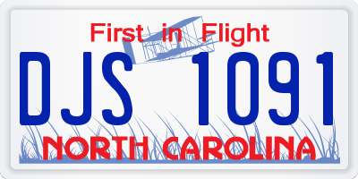 NC license plate DJS1091
