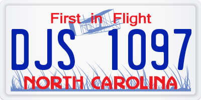 NC license plate DJS1097