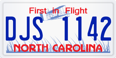 NC license plate DJS1142