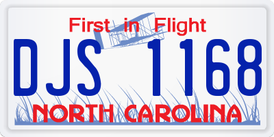 NC license plate DJS1168