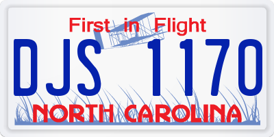NC license plate DJS1170