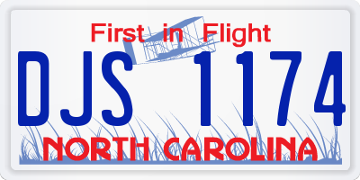 NC license plate DJS1174