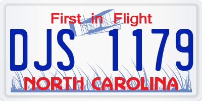 NC license plate DJS1179