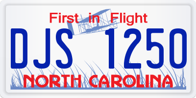 NC license plate DJS1250