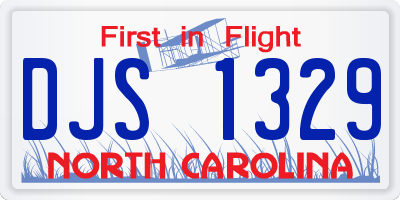 NC license plate DJS1329
