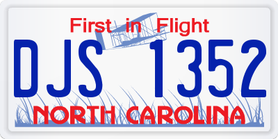 NC license plate DJS1352