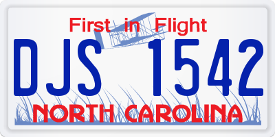 NC license plate DJS1542