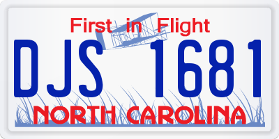 NC license plate DJS1681