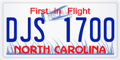 NC license plate DJS1700