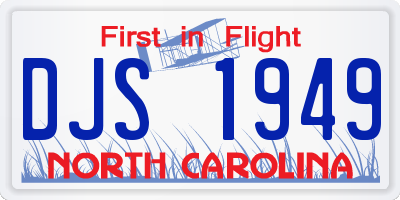 NC license plate DJS1949