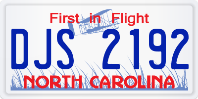 NC license plate DJS2192